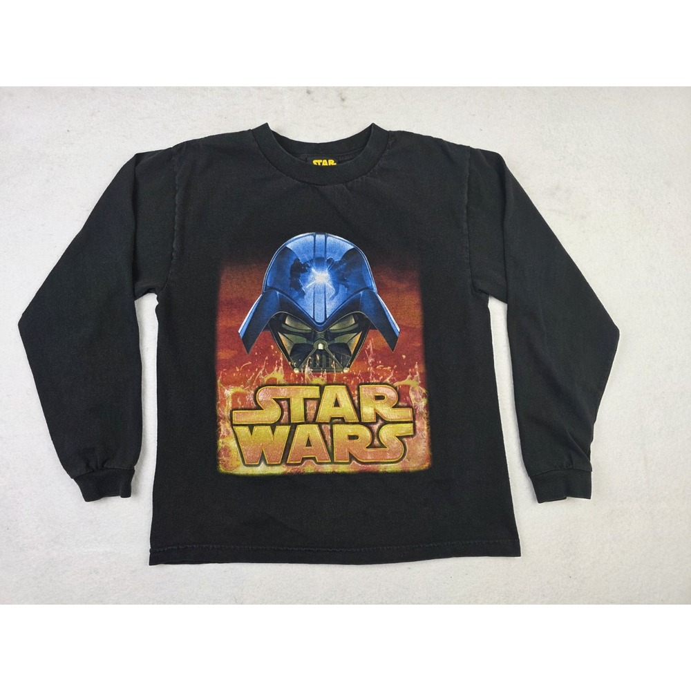 Vintage Y2K Star Wars Darth Vader Revenge Of The Sith Long Sleeve Youth Medium